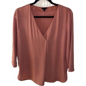 Ann Taylor Pink V-neck 3/4 sleeve Blouse top